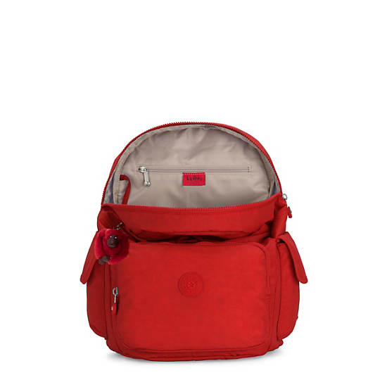 Kipling City Pack Backpacks Cherry Tonal Zipper | AU 1521AH